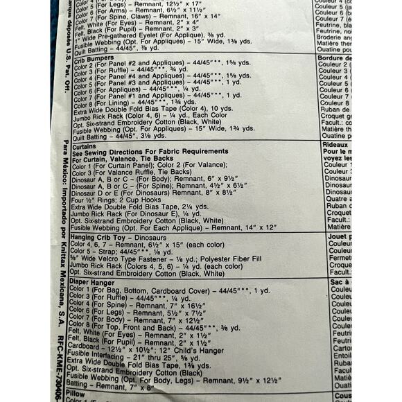 McCalls Sewing pattern 3761 baby quilt Nursery dinosaur - Picture 5 of 9